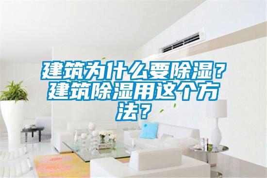 建筑為什么要除濕？建筑除濕用這個方法？