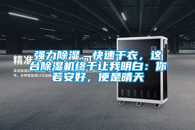 強力除濕、快速干衣，這臺除濕機終于讓我明白：你若安好，便是晴天