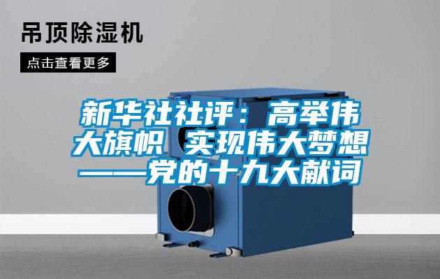 新華社社評：高舉偉大旗幟 實(shí)現(xiàn)偉大夢想——黨的十九大獻(xiàn)詞