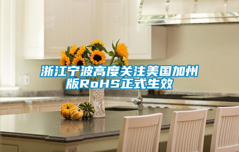 浙江寧波高度關(guān)注美國(guó)加州版RoHS正式生效